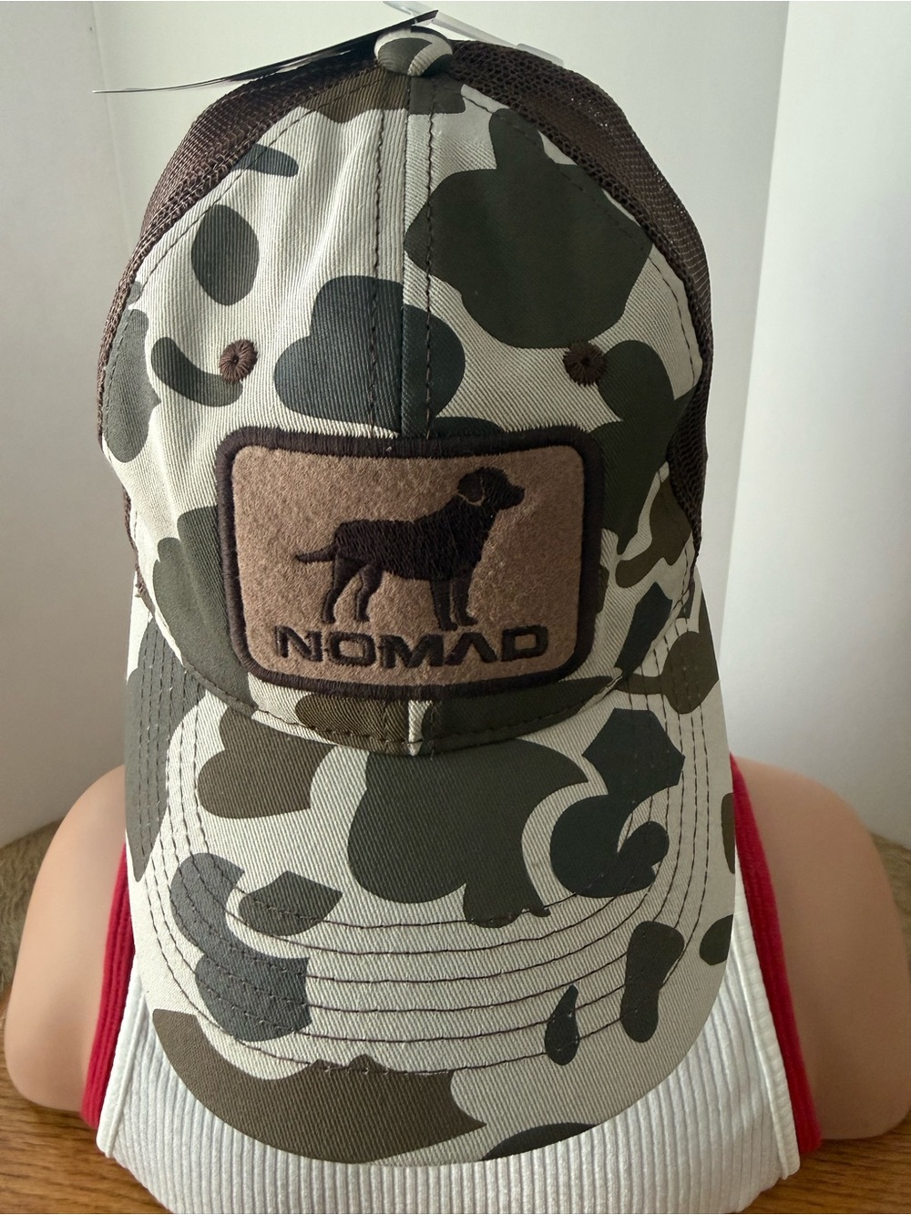 Nomad Camo Trucker Hat with Dog Patch - Green/Brown